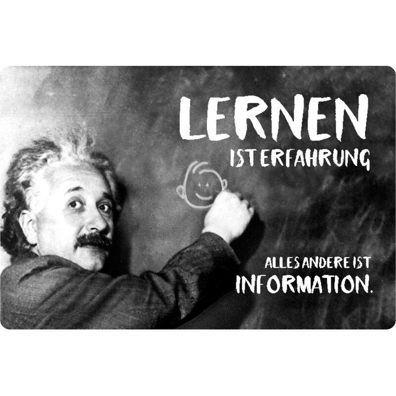 Schild Spruch "Lernen ist Erfahrung, andere Information