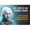 Schild Spruch "Leben Fahrrad fahren Balance...