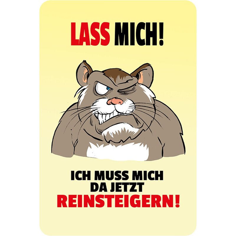 Schild Spruch "Lass mich, muss mich jetzt reinsteigern" 20 x 30 cm Bl