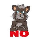 Schild Spruch "No" Katze Kater 20 x 30 cm...