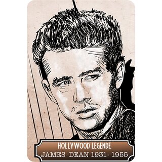 Schild Spruch "Hollywood Legende James Dean" Portrait 20 x 30 cm Blechschild