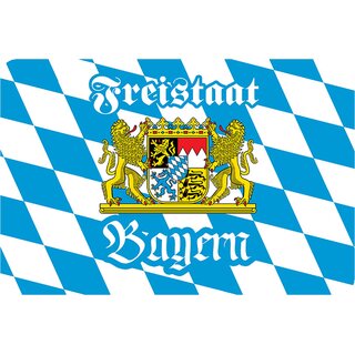 Schild Spruch "Freistaat Bayern" Wappen 20 x 30 cm Blechschild