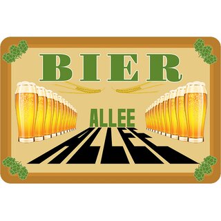 Schild Spruch "Bier Allee" 20 x 30 cm Blechschild