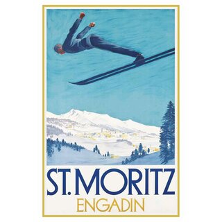 Schild Stadt "St. Moritz - Engadin" 20 x 30 cm Blechschild