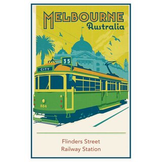 Schild Stadt "Melbourne - Australia" 20 x 30 cm Blechschild