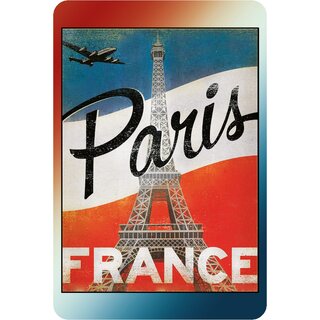 Schild Stadt "Paris - France" 20 x 30 cm Blechschild