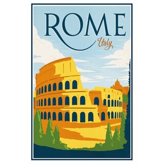 Schild Stadt Rome - Italy 20 x 30 cm Blechschild