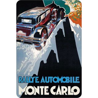 Schild Stadt "Monte Carlo Rallye Automobile" 20 x 30 cm Blechschild