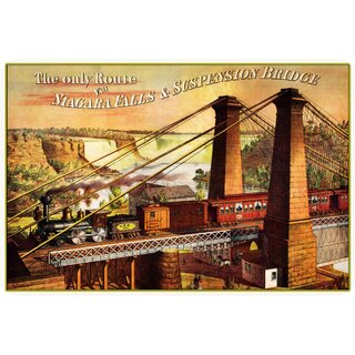 Schild Motiv "The only Route Niagara Falls & Suspension Bridge" 20 x 30 cm Blechschild