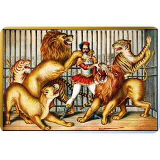 Schild Motiv "Löwen & Raubtiere im Zirkus" 20 x 30 cm Blechschild