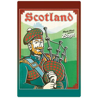 Schild Land "Scotland - pack your bags" Schottland 20 x 30 cm Blechschild