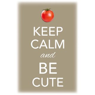 Schild Spruch "Keep calm and be cute" Tomate 20 x 30 cm Blechschild