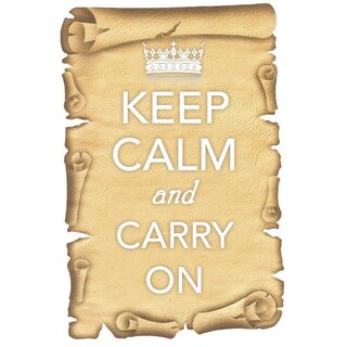 Schild Spruch "Keep calm and carry on" 20 x 30 cm Blechschild