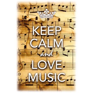 Schild Spruch Keep calm and love music 20 x 30 cm Blechschild