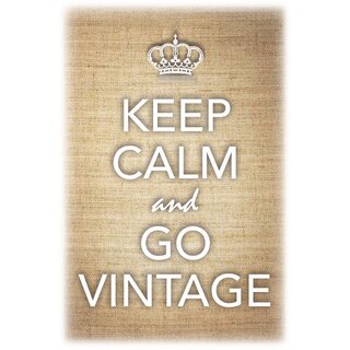 Schild Spruch "Keep calm and go vintage" 20 x 30 cm Blechschild