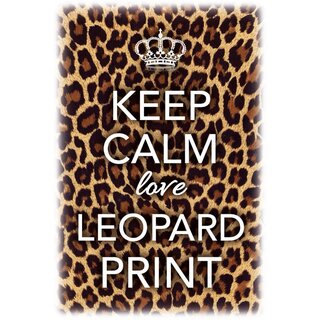 Schild Spruch "Keep calm love leopard print" 20 x 30 cm Blechschild
