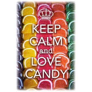 Schild Spruch "Keep calm and love candy" 20 x 30 cm Blechschild