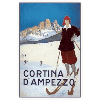 Schild Gemeinde "Cortina D Ampezzo" Wintersport 20 x 30 cm Blechschild