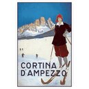 Schild Gemeinde "Cortina D Ampezzo" Wintersport...