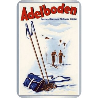 Schild Gemeinde "Adelboden Berner Oberland Schweiz" Wintersport 20 x 30 cm Blechschild