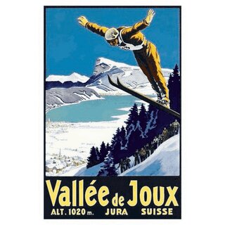 Schild Ort "Vallée de Joux - Schweiz Suisse" Wintersport 20 x 30 cm Blechschild