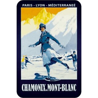 Schild Gemeinde "Chamonix Paris Lyon Mediterraneé" Wintersport 20 x 30 cm Blechschild