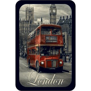 Schild Vintage "London" Bus 20 x 30 cm Blechschild