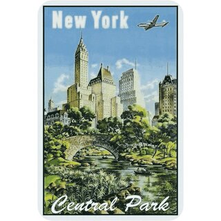Schild Stadt New York Central Park 20 x 30 cm Blechschild