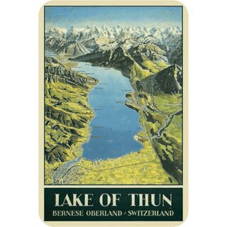 Schild Stadt Lake of thun - Bernese Oberland Switzerland 20 x 30 cm Blechschild