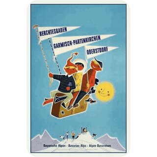 Schild Stadt "Berchtesgaden, Garmisch-Partenkirchen, Oberstdorf" Alpen 20 x 30 cm Blechschild