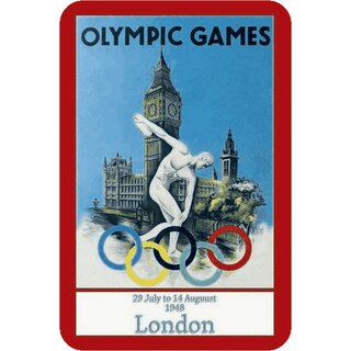 Schild Stadt "Olympic Games, London 1948" 20 x 30 cm Blechschild