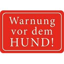 Schild Spruch "Warnung vor dem Hund" 20 x 30 cm...