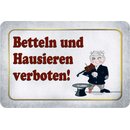 Schild Spruch "Betteln und Hausieren verboten"...