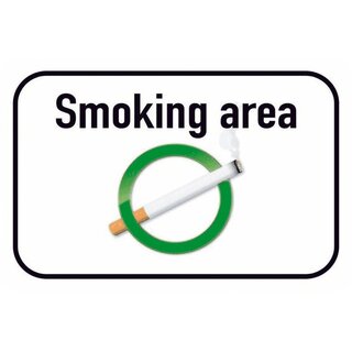 Schild Spruch "Smoking Area" 20 x 30 cm Blechschild