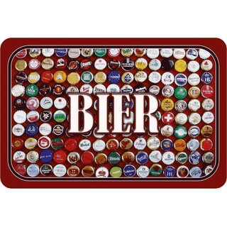 Schild Spruch "Bier" Bierdeckel 20 x 30 cm Blechschild