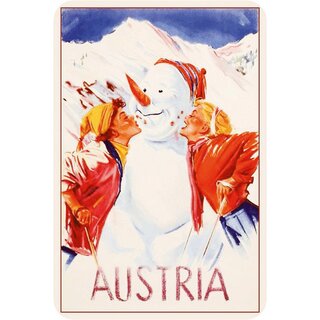 Schild Land Austria Winter Österreich 20 x 30 cm Blechschild