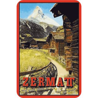 Schild Stadt Zermatt, Riffelberg Schweiz Switzerland 20 x 30 cm Blechschild