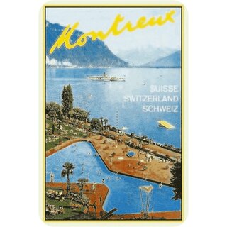 Schild Stadt "Montreux, Schweiz Switzerland" 20 x 30 cm Blechschild