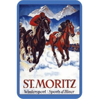 Schild Stadt "St. Moritz Wintersport, Sports D‘Hiver" 20 x 30 cm Blechschild