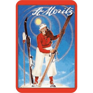 Schild Stadt St. Moritz Ski Wintersport 20 x 30 cm Blechschild