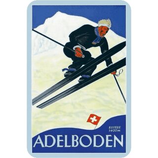 Schild Berg "Adelboden, Suisse 1400 m" 20 x 30 cm Blechschild