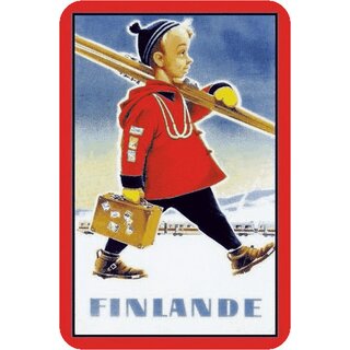 Schild Land "Finlande" Wintersport 20 x 30 cm Blechschild