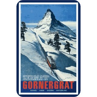Schild Gemeinde "Zermatt Gornegrat, Schweiz Suisse" 20 x 30 cm Blechschild