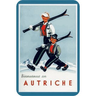 Schild Land "Bienvenue en Autriche" Österreich 20 x 30 cm Blechschild