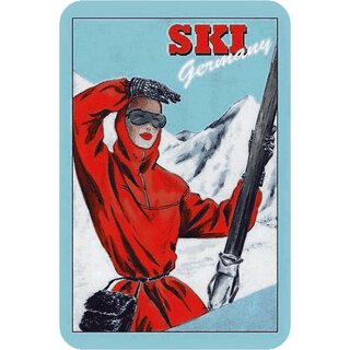 Schild Spruch "Ski Germany" 20 x 30 cm Blechschild