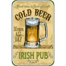Schild Spruch "Cold Beer, Irish Pub, 20 cents all...