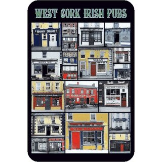Schild Spruch "West Cork Irish Pubs" 20 x 30 cm Blechschild