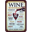 Schild Spruch "Wine from around the world, good wine...