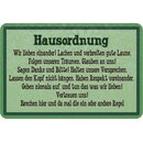 Schild Spruch "Hausordnung" grün 20 x 30...