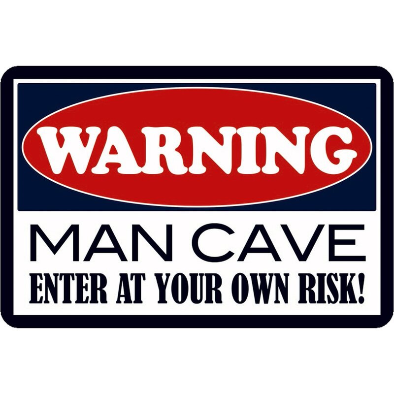 Cartello In Alluminio Man Cave 'Enter At Your Own Risk' – Vintage 30,5x20,3 Cm, Per Parete, Decorazione Da Interno/Esterno